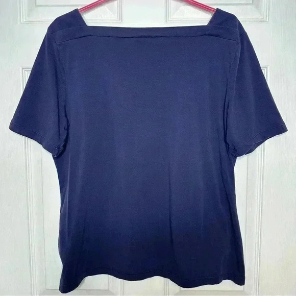 Tommy Hilfiger T-Shirt Square Neck Blue Size Extra Large - Picture 10 of 16